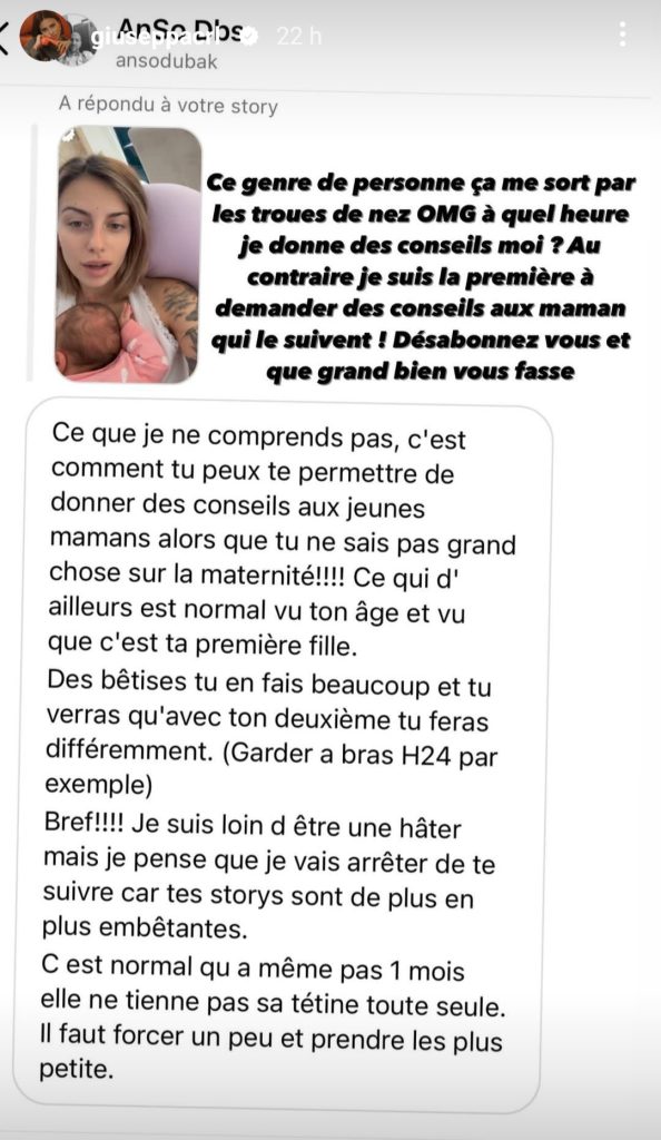Giuseppa répond aux critiques sur son rôle de maman
