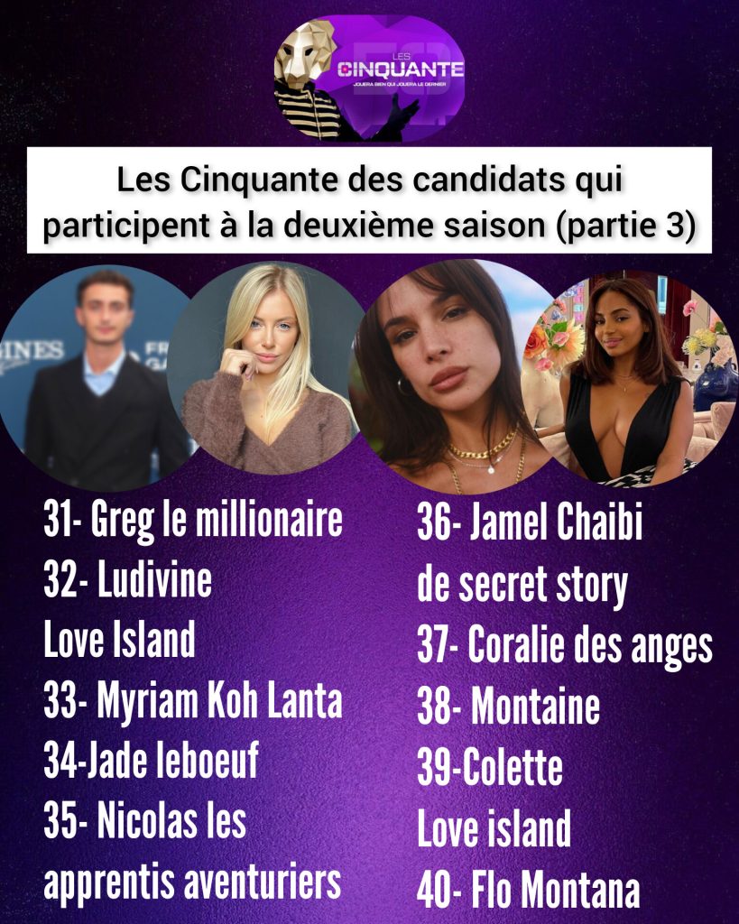 Les Cinquante saison 2 les candidats