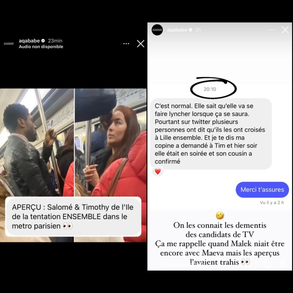 Salomé Dutilleul et Timothy l'île de la tentation toujours en couple